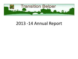 Transition Belper AGM Annual Report