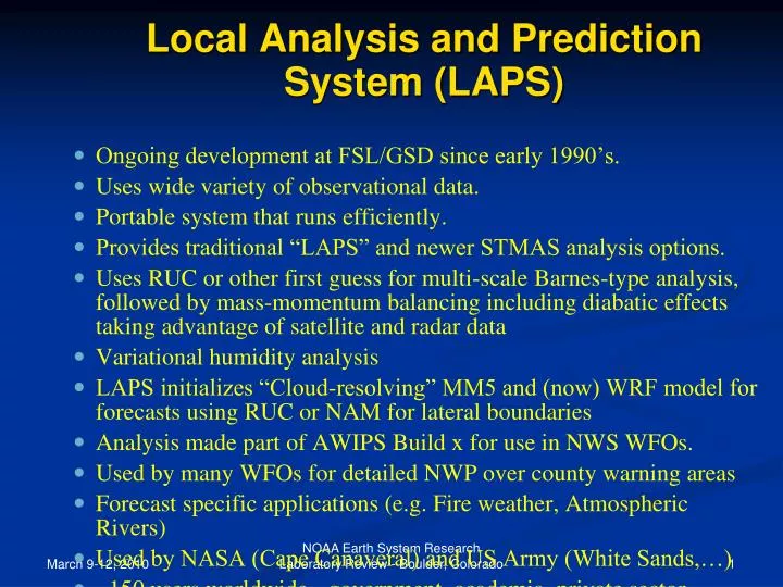 local analysis and prediction system laps