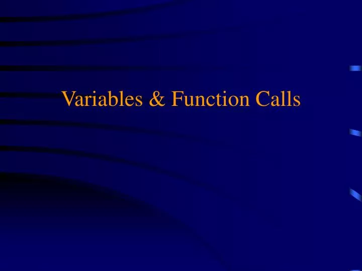 variables function calls