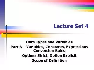 lecture set 4