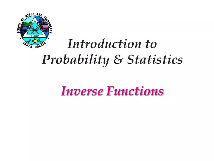 introduction to probability statistics inverse functions