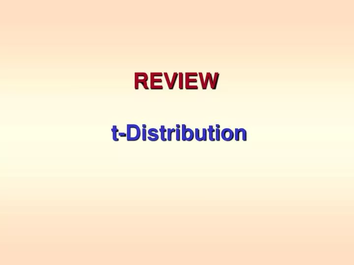 review t distribution