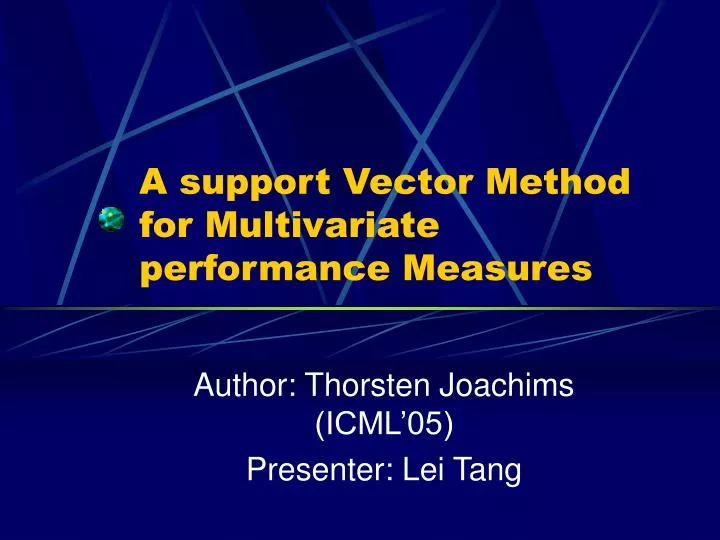 a support vector method for multivariate performance measures