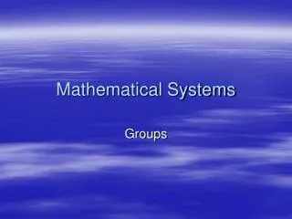 Mathematical Systems