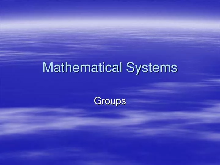 mathematical systems