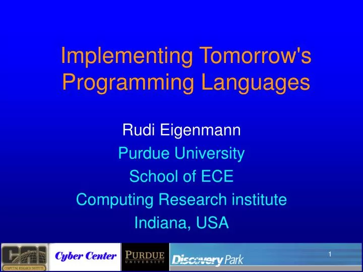 implementing tomorrow s programming languages