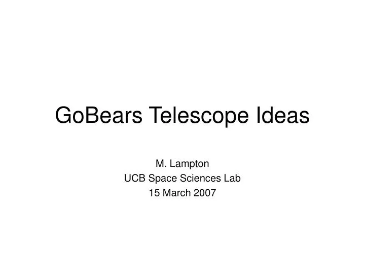 gobears telescope ideas