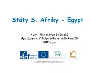 st ty s afriky egypt