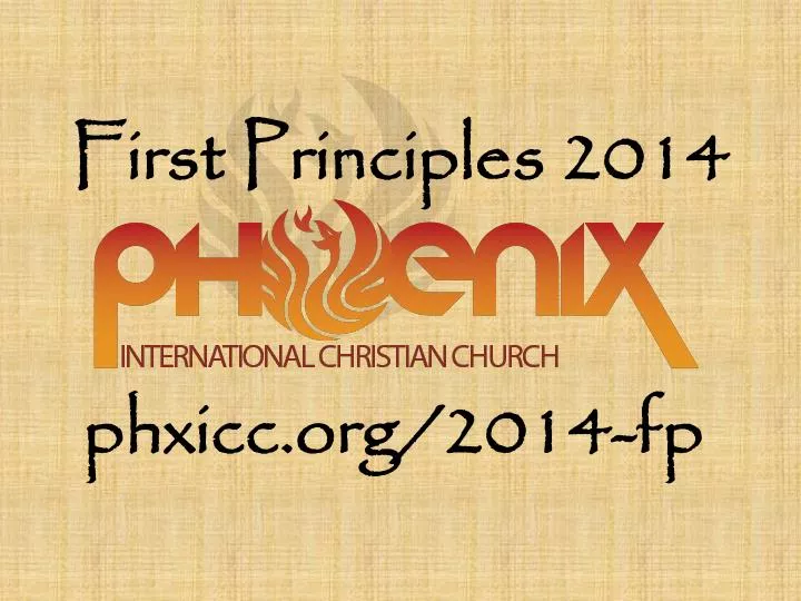 first principles 2014