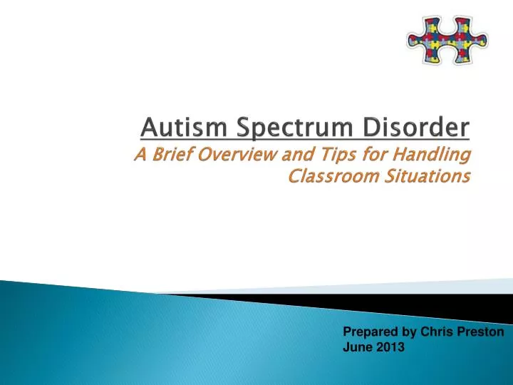 autism spectrum disorder a brief overview and tips for handling classroom situations