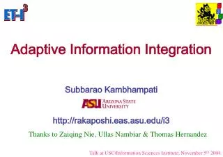 Adaptive Information Integration