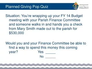 Planned Giving Pop Quiz