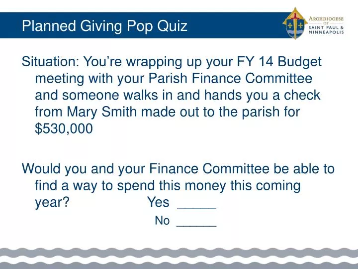 planned giving pop quiz