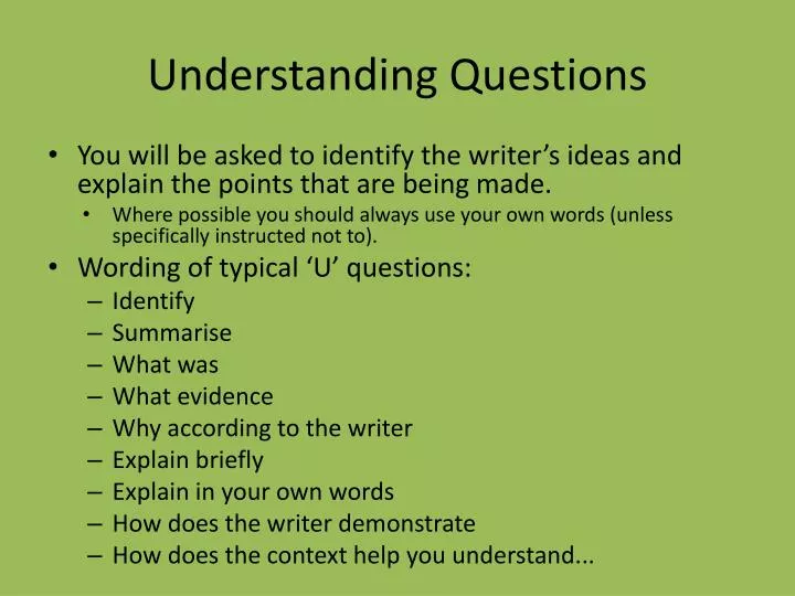 understanding questions