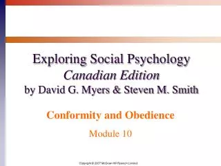 Exploring Social Psychology Canadian Edition by David G. Myers &amp; Steven M. Smith
