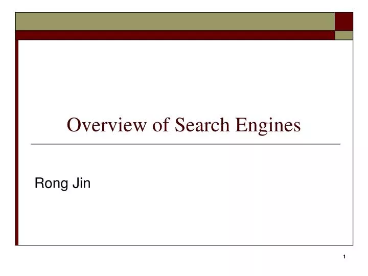 overview of search engines