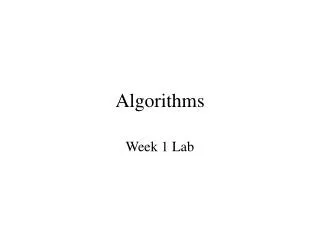 Algorithms