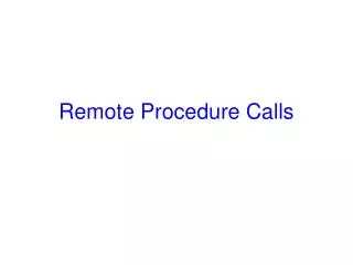 remote procedure calls