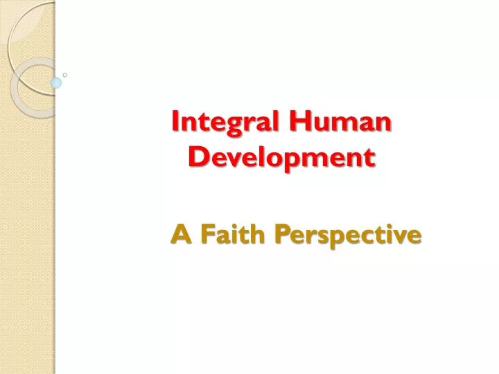 integral human development