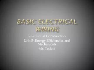 Basic Electrical wiring