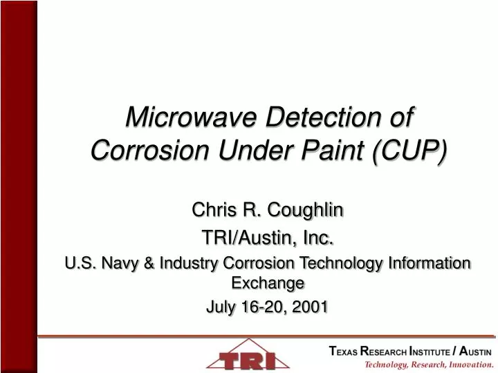 microwave detection of corrosion under paint cup