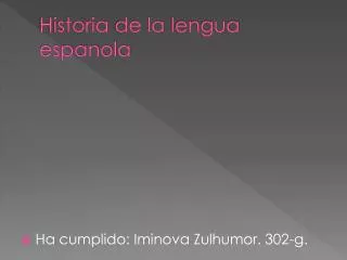 historia de la lengua espanola