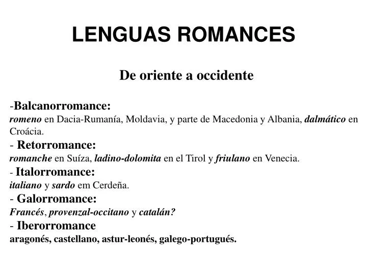 lenguas romances