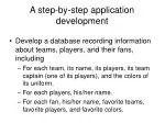 A step-by-step application development