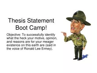 Thesis Statement Boot Camp!
