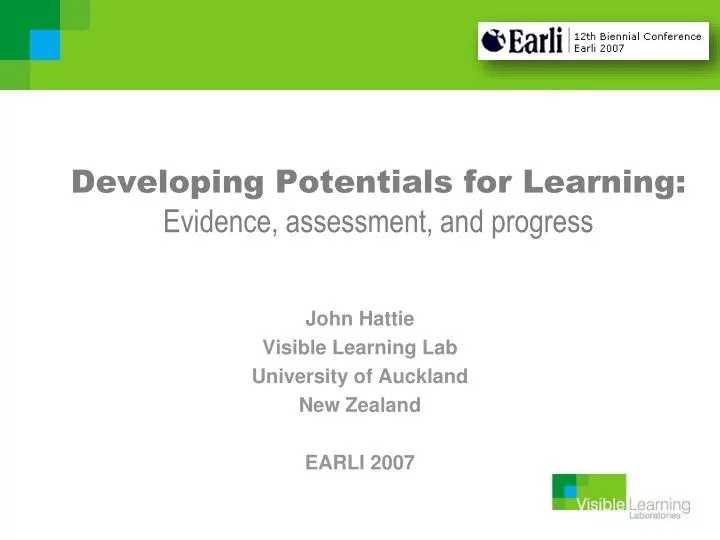 developing potentials for learning evidence assessment and progress