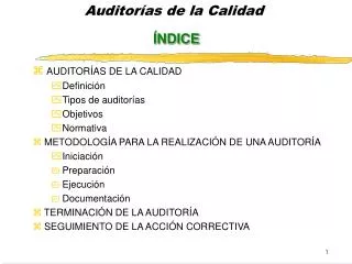 auditor as de la calidad ndice