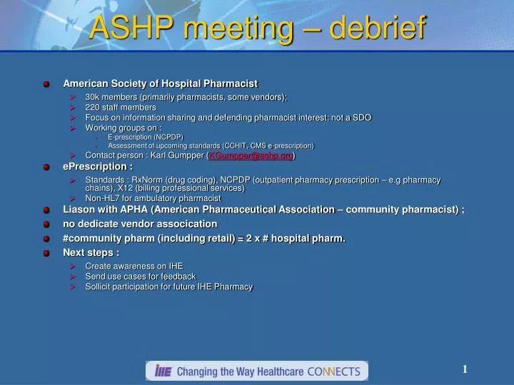 ashp meeting debrief