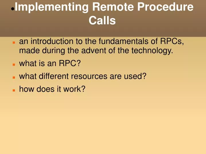 implementing remote procedure calls