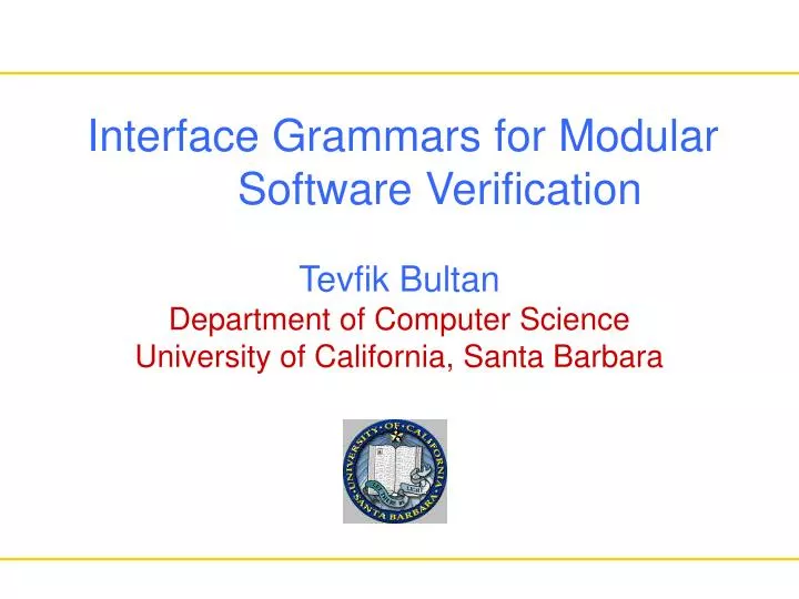 interface grammars for modular software verification