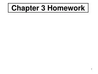 Chapter 3 Homework