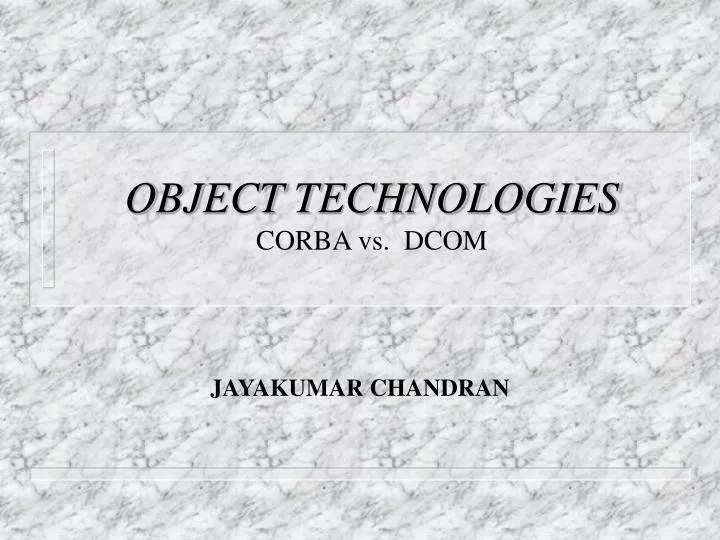 object technologies corba vs dcom