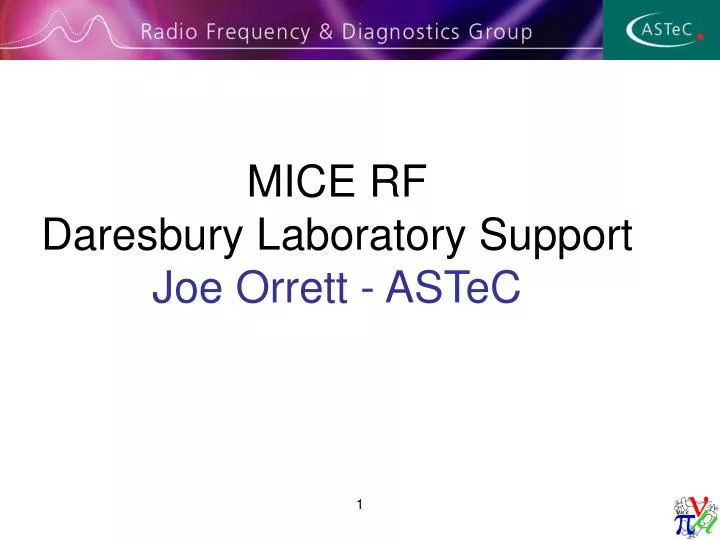 mice rf daresbury laboratory support joe orrett astec