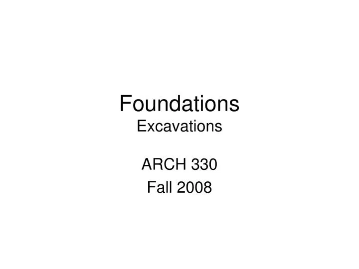 foundations excavations