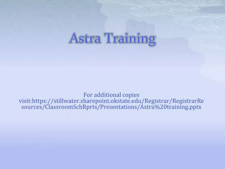 astra training