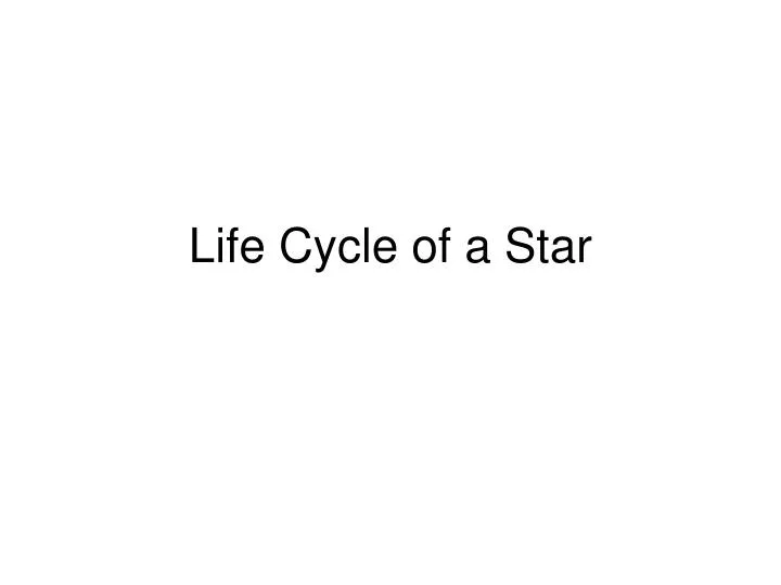 life cycle of a star