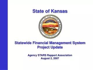 State of Kansas Statewide Financial Management System Project Update