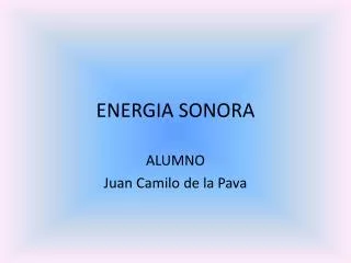 energia sonora