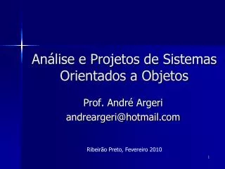 an lise e projetos de sistemas orientados a objetos