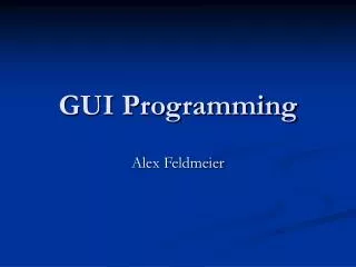 GUI Programming