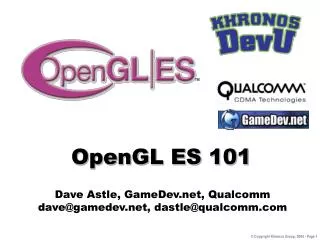 OpenGL ES 101