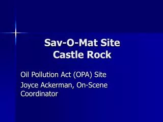 Sav-O-Mat Site Castle Rock