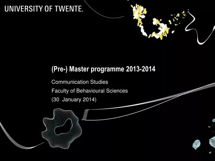 pre master programme 2013 2014