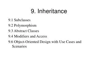 9. Inheritance