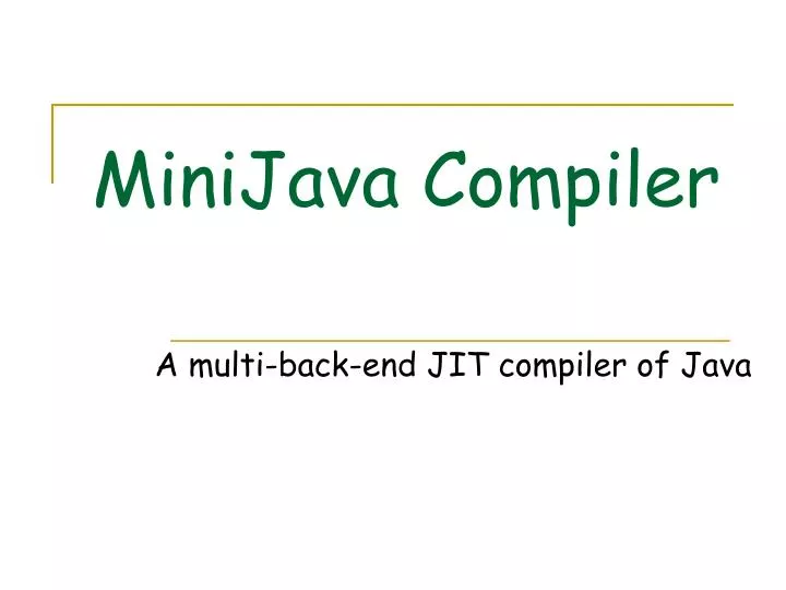 minijava compiler