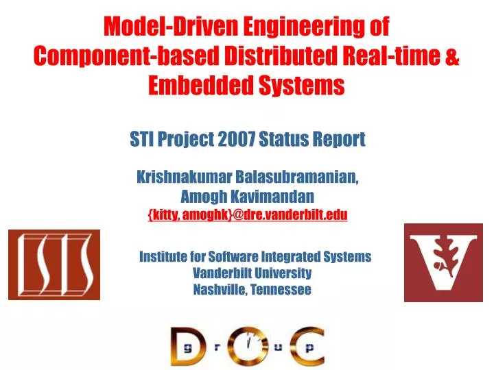 model driven engineering of component based distributed real time embedded systems